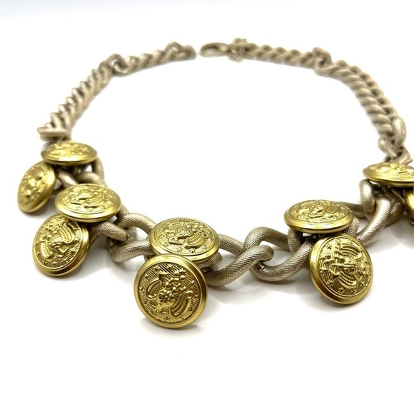 CAbi Bracelet Necklace Coco Eagle Button Necklace Gold Tone Button Necklace - Picture 9 of 15